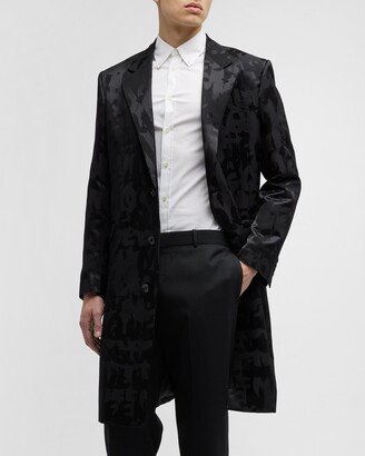 Men's Graffiti Jacquard Long Coat