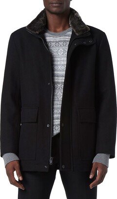 Brooks Faux Fur Collar Car Coat