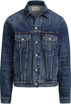 Faded Denim Trucker Jacket Denim Outerwear Blue