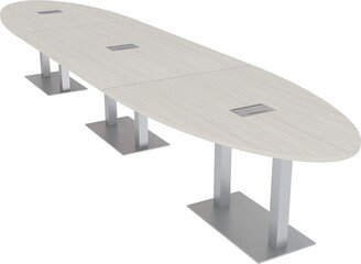 Skutchi Designs, Inc. 14 Person Oval Conference Table Square Metal Bases Power Modules