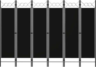 6-Panel Room Divider Black 94.5