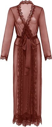 Provence Mesh & Lace Full Length Robe