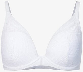 Womens White Ondine Stretch-lace T-shirt bra