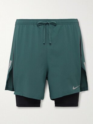 Nike Running Run Division Stride 2-in-1 Straight-Leg Mesh-Panelled Dri-FIT Drawstring Shorts