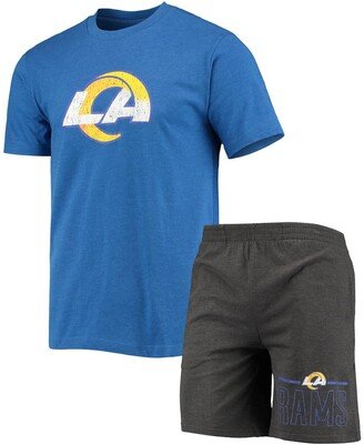 Men's Concepts Sport Royal, Charcoal Los Angeles Rams Meter T-shirt and Shorts Sleep Set - Royal, Charcoal