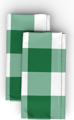 Cloth Napkins: Buffalo Check - Kelly Green Cloth Napkin, Longleaf Sateen Grand, Green