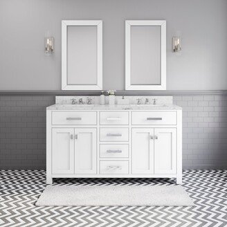 Madison 60-inch Solid White Double Sink Bathroom Vanity