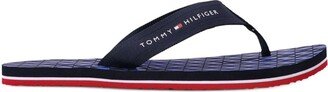 Logo-Strap Geometric-Print Flip Flops