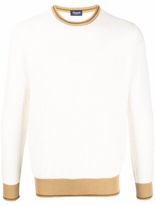 Contrast-Trim Cotton Jumper