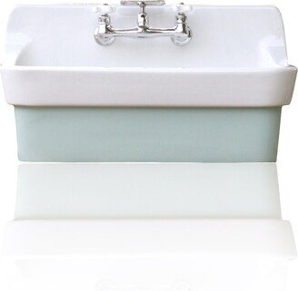 Vintage Style High Back Farm Sink Original Porcelain Finish Apron Kitchen Utility Green Blue Sink