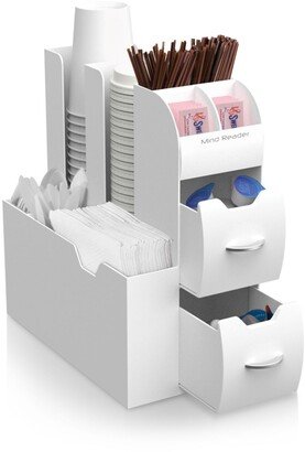 2-Piece K-Cup Single Serve Coffee Pod Storage Drawer and Condiment Storage Organizer Station