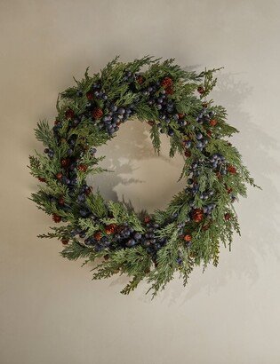 Lulu and Georgia Faux Cypress with Pinecones + Berries Wreath