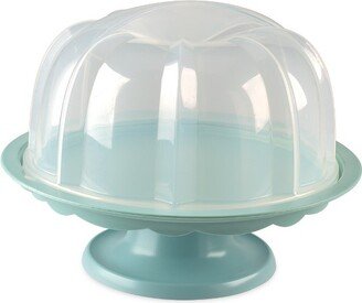 Bundt Cake Stand with Locking Dome Lid, Sea Glass