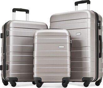 EDWINRAY Luggage Sets of 3 New Model Expandable Luggage ABS Hardshell Lightweight Suitcase Sets with TSA Lock-AD