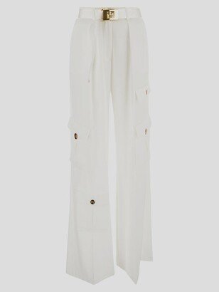 High-Waisted Belted Cargo Trousers