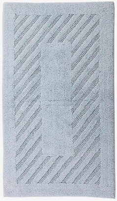 Knightsbridge Diagonal Racetrack 100% Cotton Reversible Bath Rug 20 X 30 Light Blue