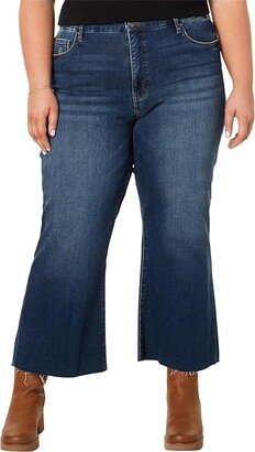 Plus Size Meg High-Rise Fab Ab Wide Leg Raw Hem in Dreamer (Dreamer) Women's Jeans