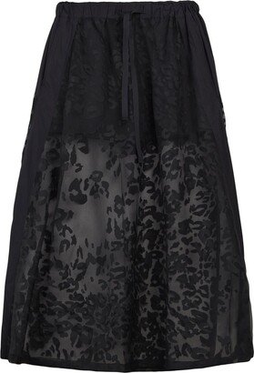 Devoré-Effect Semi-Sheer Skirt