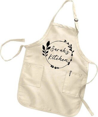 Personalized Name Kitchen Apron With Pockets, Floral For Women, Mother Gift, Custom Cooking Gift For Mom Granny, Wife