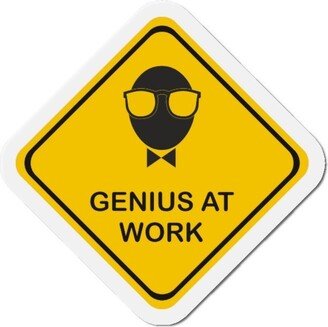 Funny Kiss-Cut Magnets, Genius At Work Sign, Office Signs, Gift For Coworker, Cubical Signs