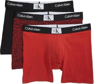 1996 Cotton Boxer Brief 3-Pack (Black/Jazzberry Jam/Abstract Dots/Jazzberry Jam) Men's Underwear
