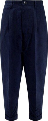 Paris Drop-Crotch Tapered Cropped Trousers