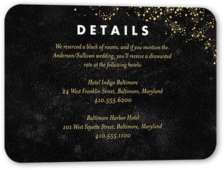 Enclosure Cards: Dazzling Flare Wedding Enclosure Card, Black, Gold Foil, Pearl Shimmer Cardstock, Rounded