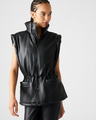 Celestina Faux Leather Vest Black