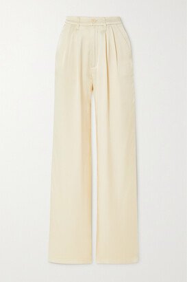 Carrie Silk-satin Straight-leg Pants - Cream