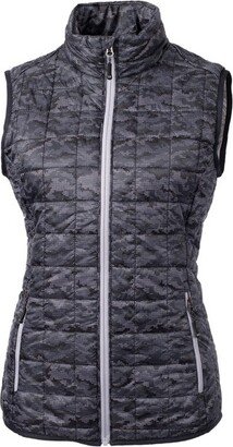 Rainier PrimaLoft® Women Eco Inulated Full Zip Printed Puffer Vet - Black - XS