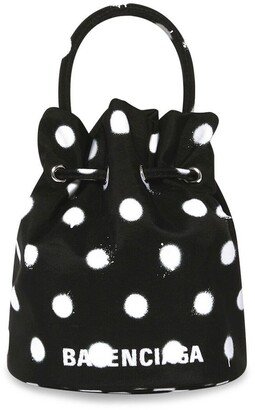 XS Wheel polka dot bucket bag