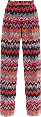 Zig Zag Pattern Wide-Leg Pants