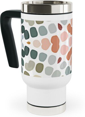 Travel Mugs: Abstract Mosaic - Multi Travel Mug With Handle, 17Oz, Multicolor