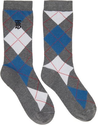 Grey Argyle Socks