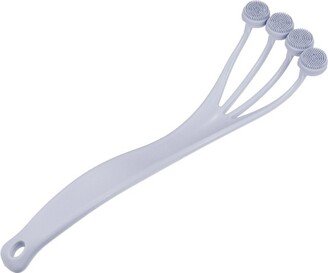 Unique Bargains Silicone Body Scrubber Massage Back Washer Body Shower with Long Handle Gray