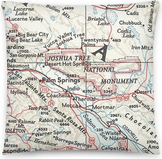 Joshua Tree National Parks & Monuments California Vintage Map Pillows/Ca Gifts Home Decor Housewarming Includes Insert