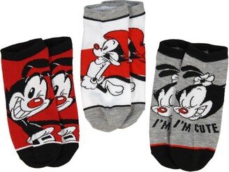 Seven Times Six WB Animaniacs Yakko Wakko Dot Character Ankle No Show Socks 3 Pair Multicoloured