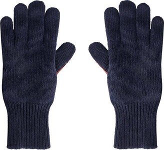 Colour-Contrasted Knitted Gloves