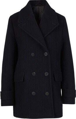 Straight-Hem Double-Breasted Coat