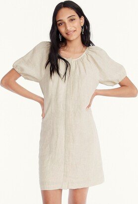 Petite V-back linen shirtdress