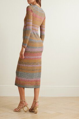 Luminosity Striped Space-dyed Ribbed-knit Midi Dress - Multi