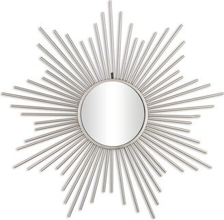 Silver Metal Sunburst Mirror - W: 32 x D: 0.75 x H: 32