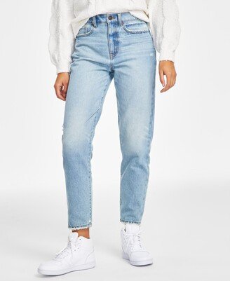 Juniors' 90s Distressed Cropped Mom Jeans