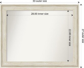 Non-Beveled Wall Mirror - Regal Birch Cream Frame