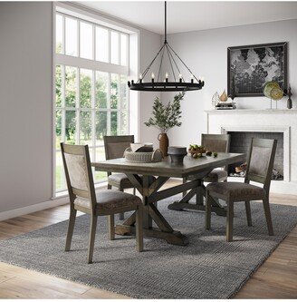 Drew & Jonathan Home Denman Dining 5-Pc Set (Rectangle Trestle Table + 4 Side Chairs)