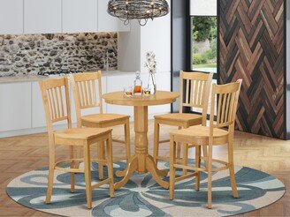 East West Furniture LLC East West Furniture Dining Set With Kitchen Table and Wooden Dining Room Chairs