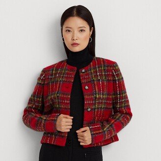 Ralph Lauren Plaid Mohair Cropped Jacket