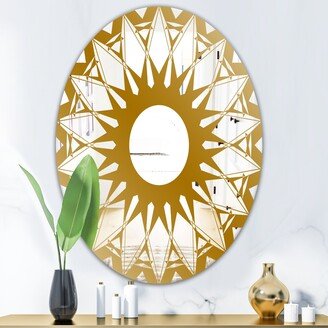 Designart 'Gold Sunburst' Printed Glam Oval or Round Wall Mirror