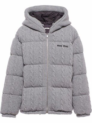 Cable-Knit Padded Jacket