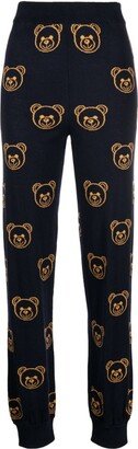 Teddy Bear intarsia-knit track pants